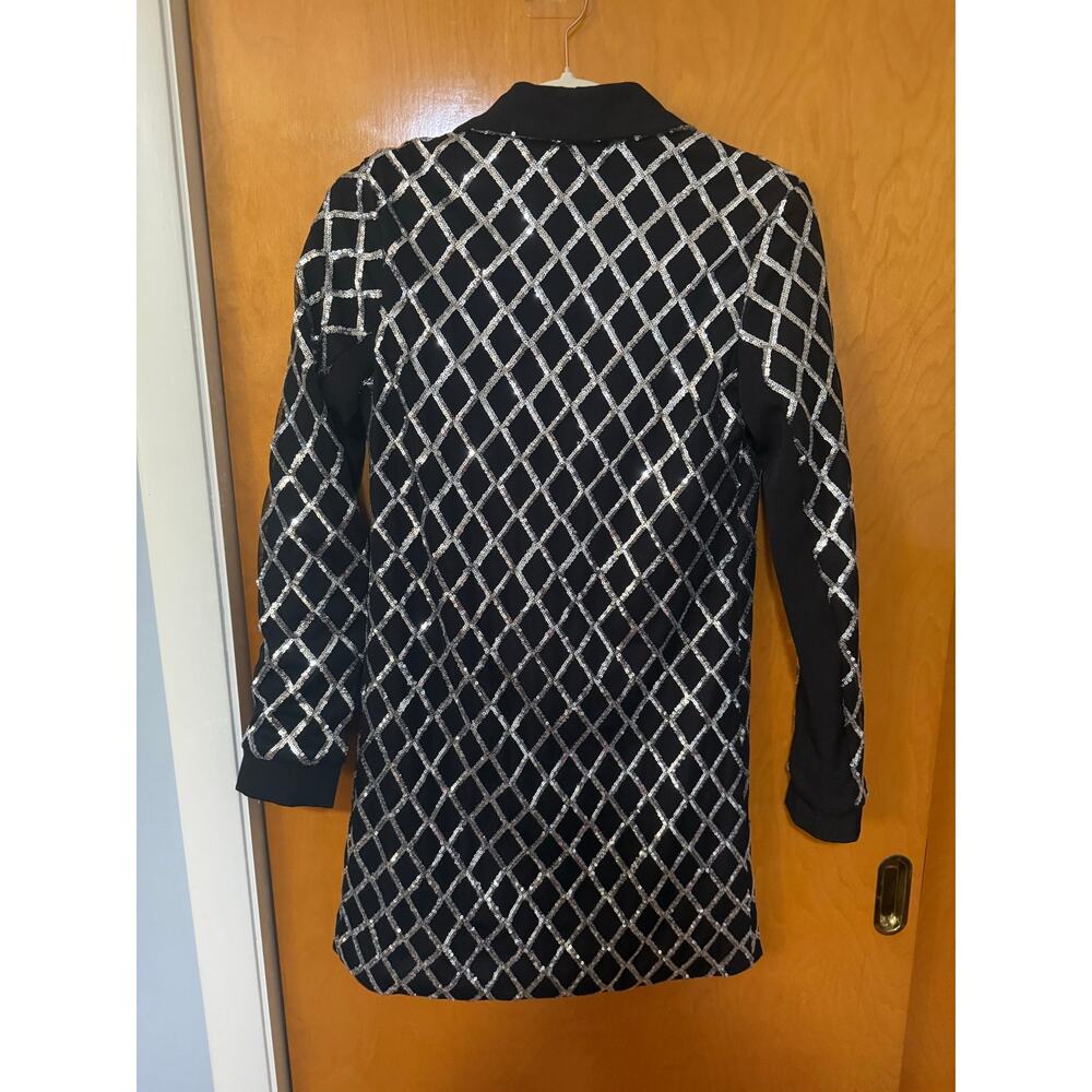 PRETTYLITTLETHING Sequin Diamond Tuxedo Jacket Sz. 0 - Picture 5 of 5